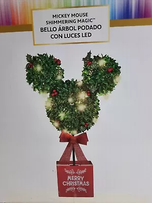 Disney Mickey Mouse 3 FT Shimmering Magic Led Tree Merry Christmas Topiary New • $190