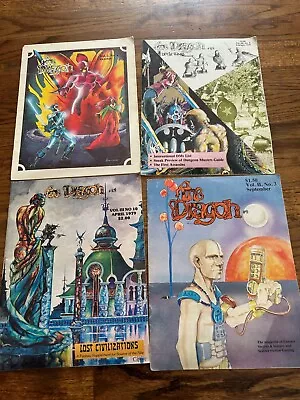 LOT 4 Vintage Dragon Magazine 9 10 22 24 TSR Gygax 1977 READ MISSING PAGES • $21.50