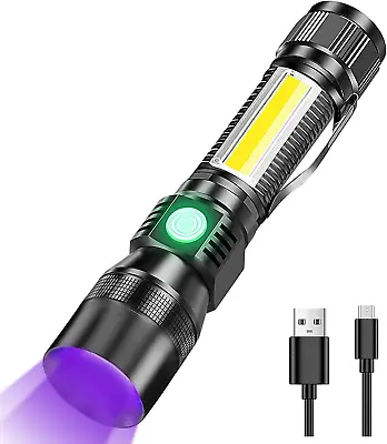3 In 1 UV Flashlight Torch Rechargeable Black Light LED Tactical Flashlight 7  • $49.73