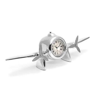 Watch Mantel Clock Propeller Powered Aircraft Alarm Postflieger Chromoptik Flyer • $249.24