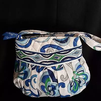 Vera Bradley Mediterranean White Hannah Purse Blue Handbag Pocketbook • $13.96