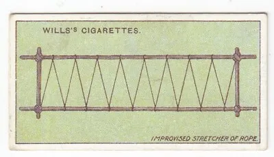 1913 FIRST AID MEDICAL Trade Card IMPROVISED STRETCHER OF ROPE • $3.99