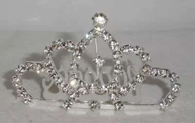 Mini Rhinestone Princess Tiara Crown Hair Comb For Doll Or Girl New Free Ship • $8