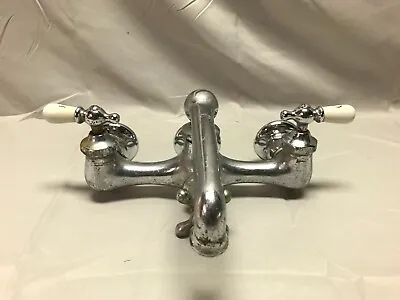 Antique VTG Standard RENU Chrome Brass Farmhouse Sink Kitchen Faucet Old 871-23B • $350