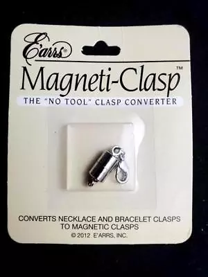 E'arrs Magneti-Clasp No Tool Clasp Converter Magnetic Silver-Tone 525438 • $5.49