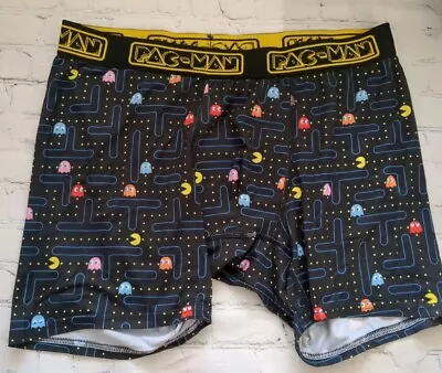 New Pac-Man Men's L Boxer Briefs Arcade Box Black With Pac-Man Game Pouch Front • $15.95