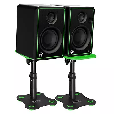 Mackie CR3-X 3  Studio Computer Monitor Speakers W Green Desk Stands • $148.40