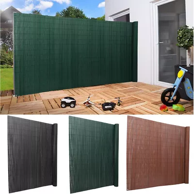 PVC Outdoor Garden Bamboo Fence Privacy Screen Mat Border Panel Wall Fence • £12.55