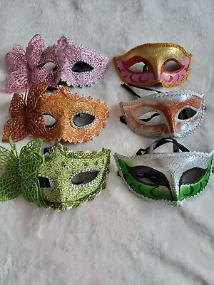 Couple Masquerade Mask Pair Costume Halloween B-dy Glitter Butterfly Venetian.. • £4.99