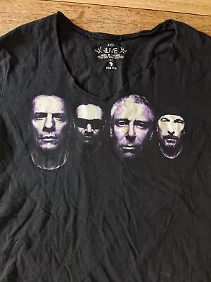 Distressed U2 Band 360° Tour T Shirt Men's Size Medium Double Sided Graphic Tee • $15