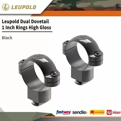 Leupold Dual Dovetail 1 Inch Scope Rings High Gloss Black Steel #le49917 • $91