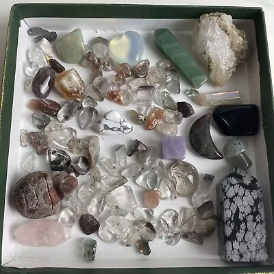 Huge Natural Crystal Job Lot Bundle Amethyst Obsidian Citrine Howlite Calcite • £0.99