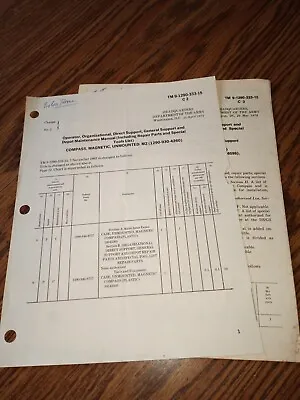 Army (C 2 3***ONLY)~Compass  Magnetic  Unmounted M2~TM 9-1290-333-15(1973)  • $15