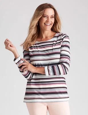 $19.58 • Buy Millers Long Sleeve Stripe With Button Detail Top Womens Clothing  Tops Tunic