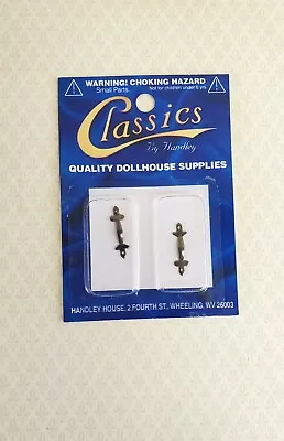 Dollhouse Miniature Drawer Pulls Or Door Handles X2 Pewter 1:12 Scale Tudor • $5.49