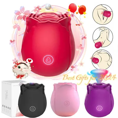 10 Powerful Speeds Rose Massage USB Charging Massager Pain Relief Sucking Flower • $11.99