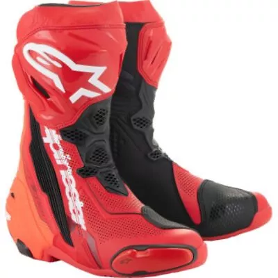 Alpinestars Supertech R Vented Mens Bright Red Red Fluo Motorcycle Riding Boots • $569.95