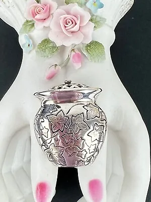 Vtg Silverplate Flower Vase Urn Holder Pin Brooch For Real Flowers Boutonniere • $22.46