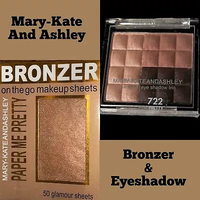 Mary-Kate And Ashley Bronzer Paper Sheets & Eye Glam Eyeshadow Trio In Pretty • $6.79