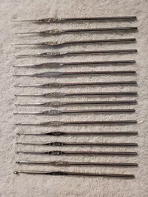 Complete Set Sizes 00 To 14 Preowned Vintage Metal Boye Crochet Hooks 16 Total  • $20