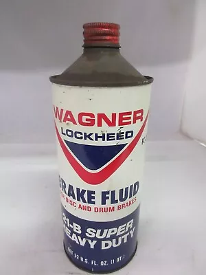 Vintage Advertising Wagner Brake Fluid Oil One 1 Quart Cone Top  Tin Can   M-489 • $25