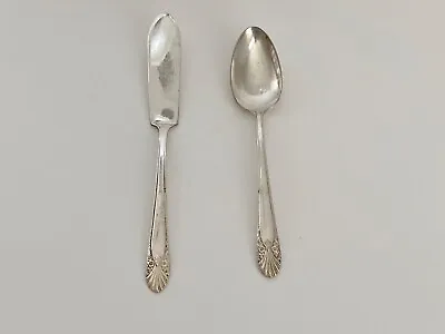 Vintage Crown Radiance Silver Plate Flatware (1939) - Butter Knife & Tea Spoon • $18.68