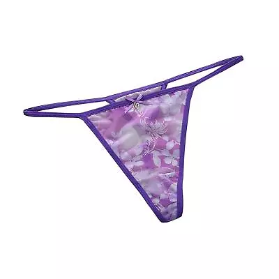 Mesh Sexy Thong For Women Ladies Transparent Floral Print Micro G-string Lightwe • £9.64