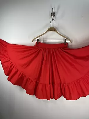 Vintage Square Dancing Skirt Full Circle Partners Please SZ  M (SEE FLAWS • $15