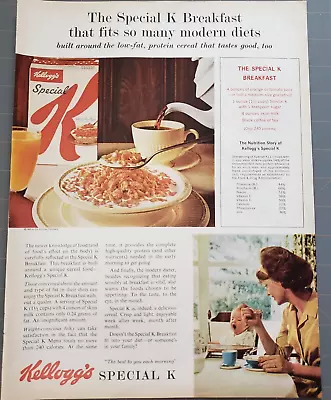 1963 Kellogg's Special K Cereal Yawning Baby Mother Eating Breakfast Print Ad • $24.60