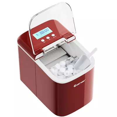 Portable Ice Maker Machine 26LBS/24H LCD Display W/Ice Scoop Red Home • $99.99