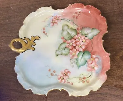 Lovely Rosenthal One Handle Plate Hand Painted Flowers Signed • $18.71