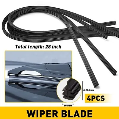 4 Packs Universal 28  Car Bus Silicone Frameless Windshield Wiper Blade Refills • $0.99