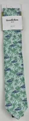 New Men’s Goodfellow & Co Mint Green Palm Tree & Paradise Car Print Necktie Tie • $6.50