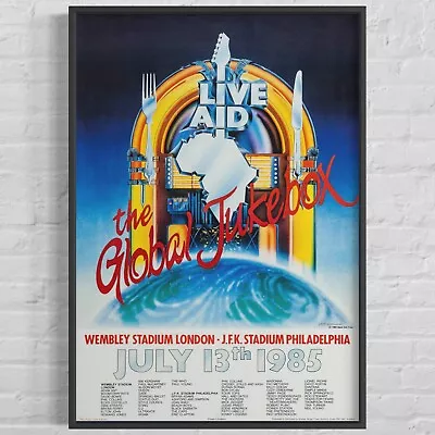LIVE AID 'The Global Jukebox' 1985 Benefit Concert Poster 23¼  X 34½  • $44.85