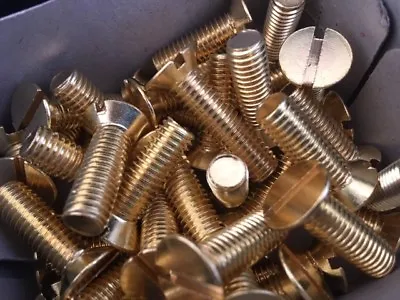 Solid Brass Slotted Countersunk Head Machine Screws Metric M3 M4  M5 M6 M8 • £5.48