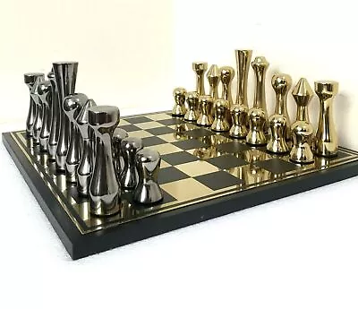 14  Metal Chess Set New York Skyline Chess Set BLACK & GOLD Polish Glossy • £229.76