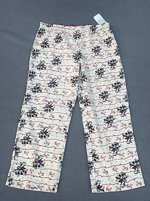 Disney Pajama Pants Adult XXL Cream Holiday Joy Mickey Mouse Lounge Joggers • $13.83