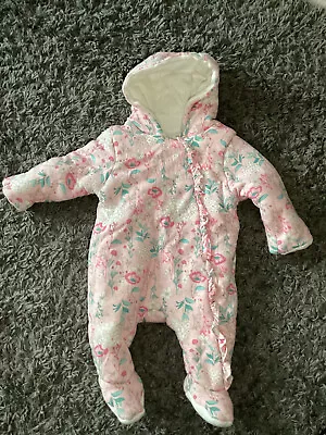 Girls Pink Fluffy Pramsuit 0-3 Months Mini Club/Boots • £3