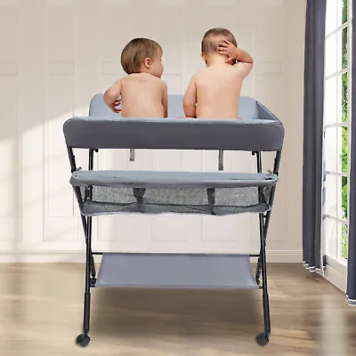 Baby Changer Table Folding Nursery Unit Changing Station With Storage Organizer • £43