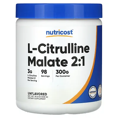 L-Citrulline Malate 2:1 Unflavored 10.6 Oz (300 G) • $20.11