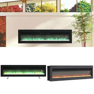 Electric Fire Fireplace 50 60 70 Glass Wallhung/Insert Flame Freestanding Heater • £179.95