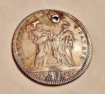 1773 Papal States Clement XIV Testone Silver Coin - Nice Detail • $70
