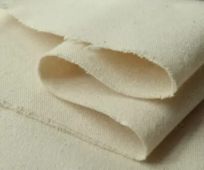 100% Cotton Calico Fabric Loomstate Unbleached Extra Wide Fabric 98''/248cm • £1.50