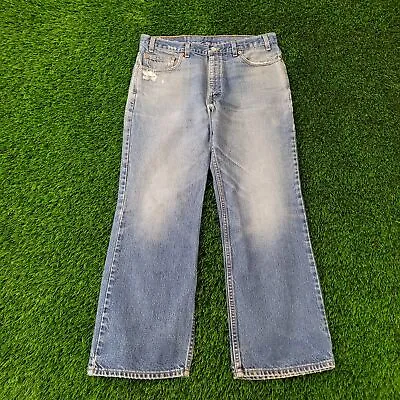 Vintage LEVIS 517 Bootcut Distressed Jeans 34x28 (36x30) Y2K Faded Stonewash USA • $43.17