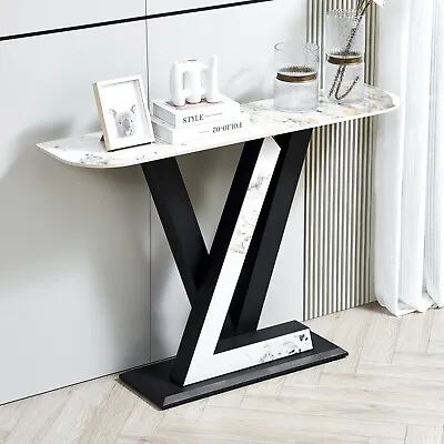 Modern Console Table Sintered Stone Entry Table Console Table For Entryway Gold • $179