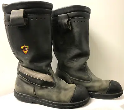 Haix Fire Hunter Structural Leather Fire Fighting Boots 08/2002 Vintage 9 1/2 M • $100