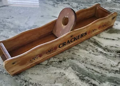 Giftco Wood Cracker Holder Caddy Tray Server Vintage Taiwan • $18.95