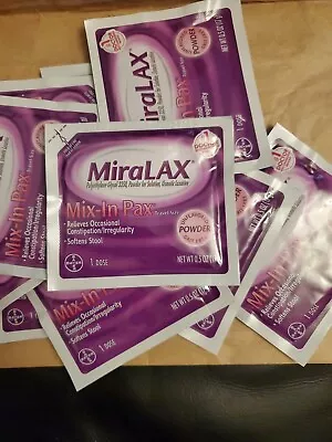 MiraLax Mix-In Pax 5 Single Dose Powder Packets BB: 01/2025 Unflavored • $14.95