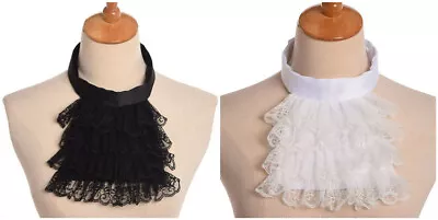 Jabot Collar Victorian Detachable Lace Ruffle Steampunk Edward Collar Unisex • $8.49