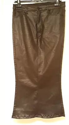 Brown Faux Leather Hobble Skirt Size 14- Reworked Item From New • £3.50